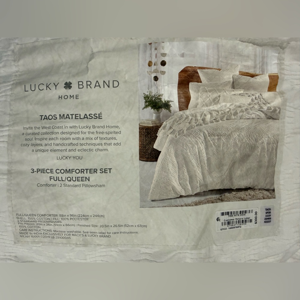 Lucky Brand Taos Matelassé Comforter Set - White